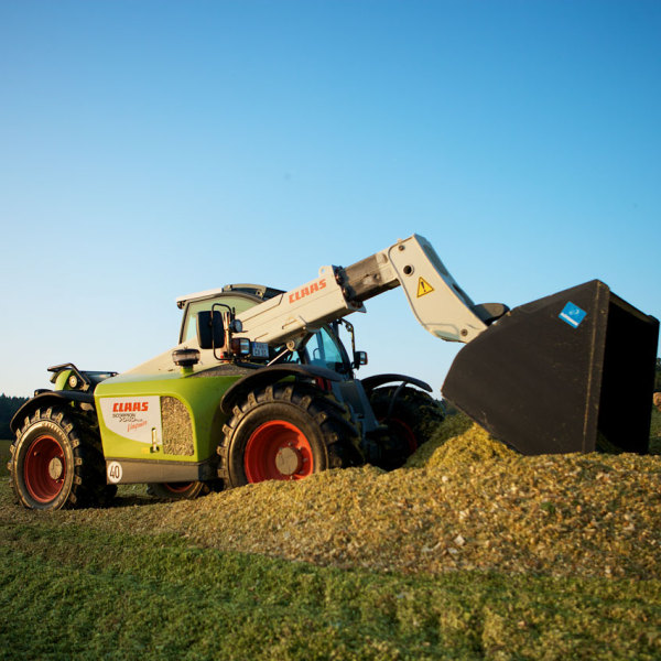 Maisverteilung mit Teleskoplader von Laubenbacher Agrarhandel GmbH & Co. KG