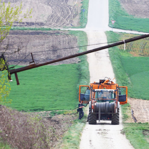 Straßenüberbrückung bei der Gülleverschlauchung