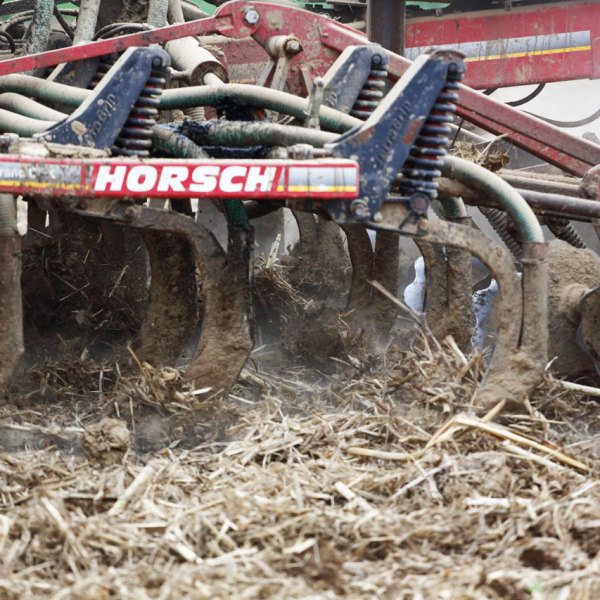 Grubber bei der Gülleverschlauchung